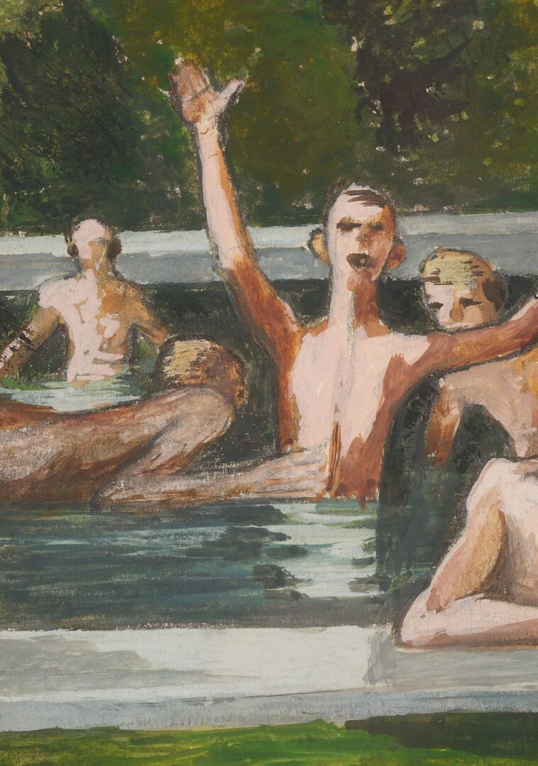 Lot 1070: 2 Small Meyer Wolfe Works on Paper: Swimmers and Nudes