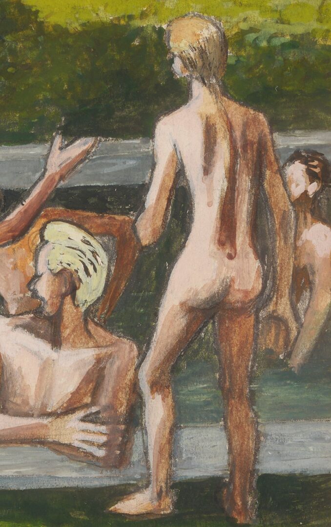 Lot 1070: 2 Small Meyer Wolfe Works on Paper: Swimmers and Nudes