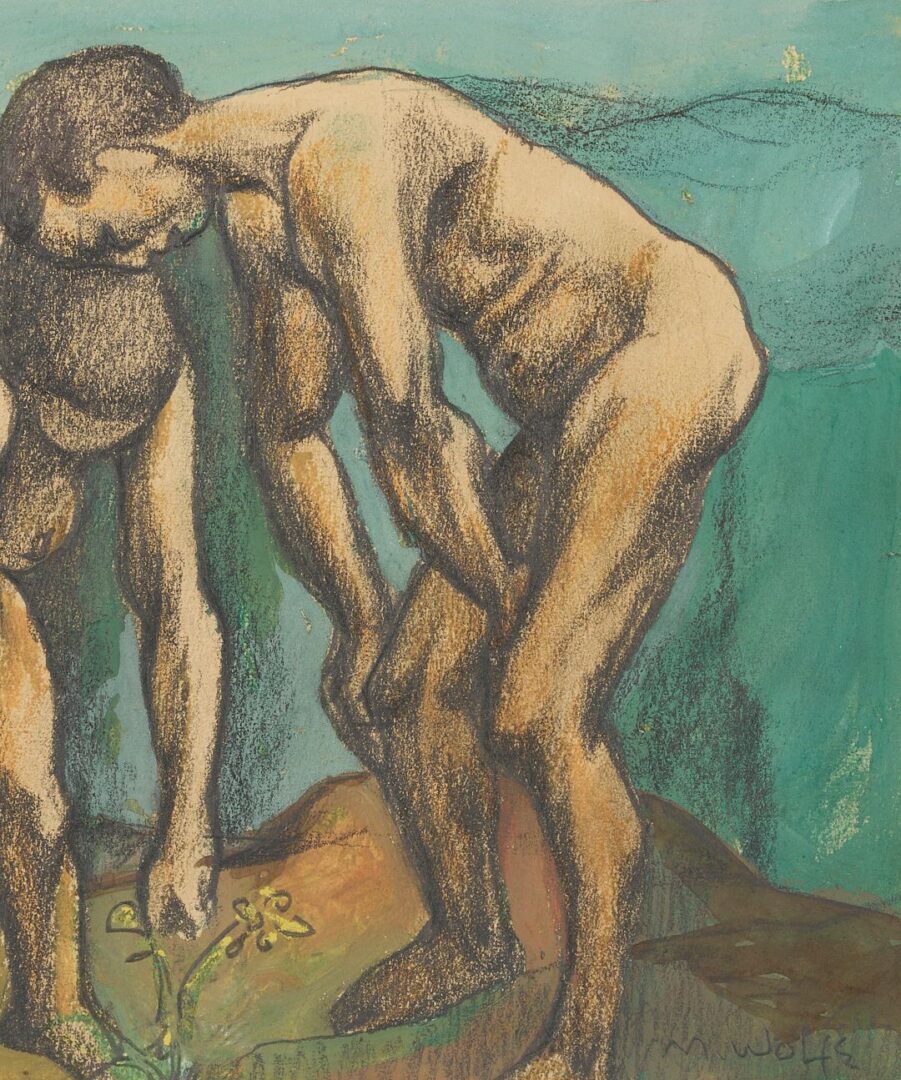 Lot 1070: 2 Small Meyer Wolfe Works on Paper: Swimmers and Nudes