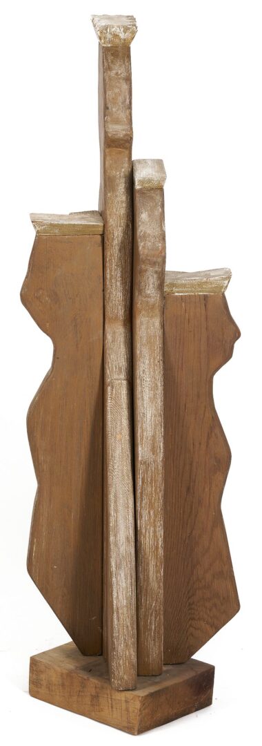 Lot 1071: Meyer Wolfe Carved Wood Sculpture, Crowned Figures