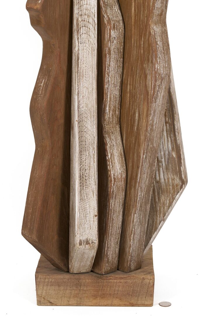 Lot 1071: Meyer Wolfe Carved Wood Sculpture, Crowned Figures