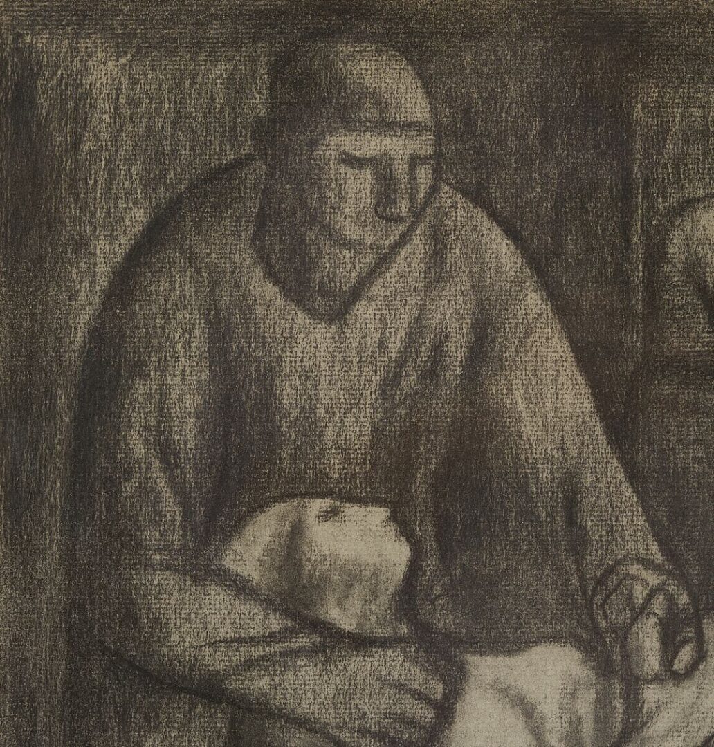Lot 1073: Meyer Wolfe Charcoal Drawing, Man w/ Reclining Woman