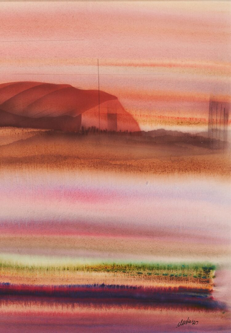 Lot 1074: Pr. Richard Clarke Surrealist W/C Paintings