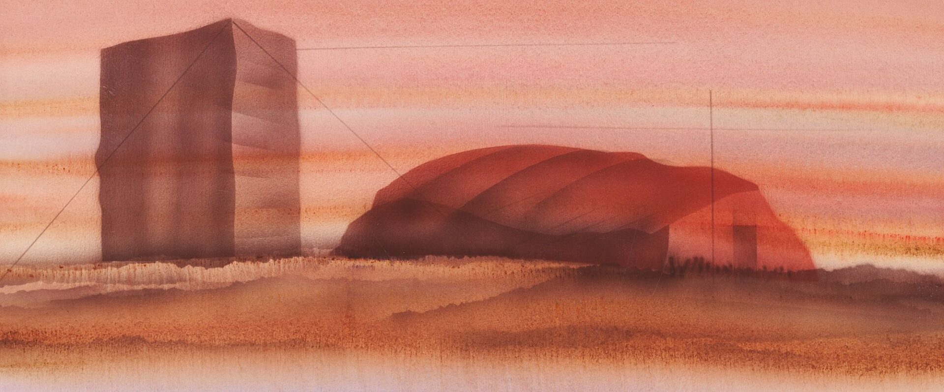 Lot 1074: Pr. Richard Clarke Surrealist W/C Paintings
