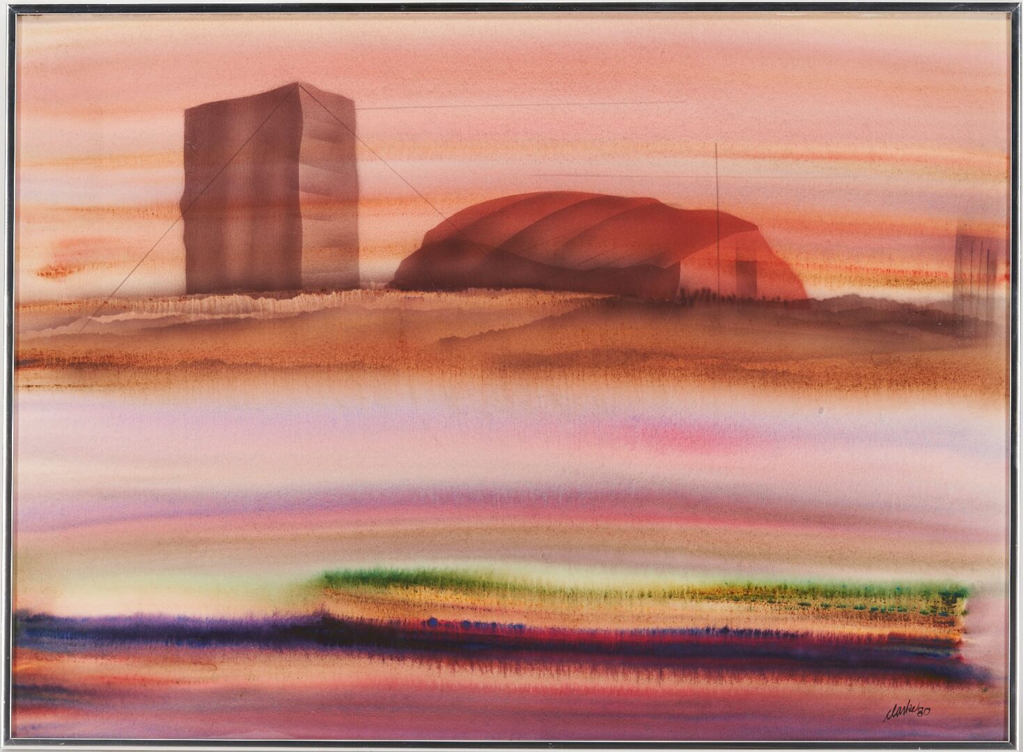 Lot 1074: Pr. Richard Clarke Surrealist W/C Paintings