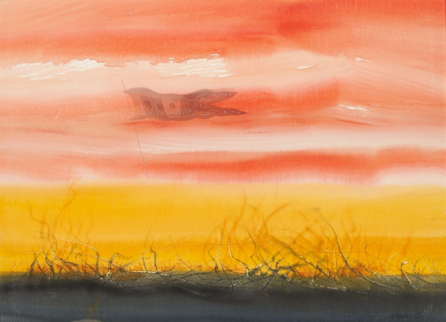 Lot 1074: Pr. Richard Clarke Surrealist W/C Paintings