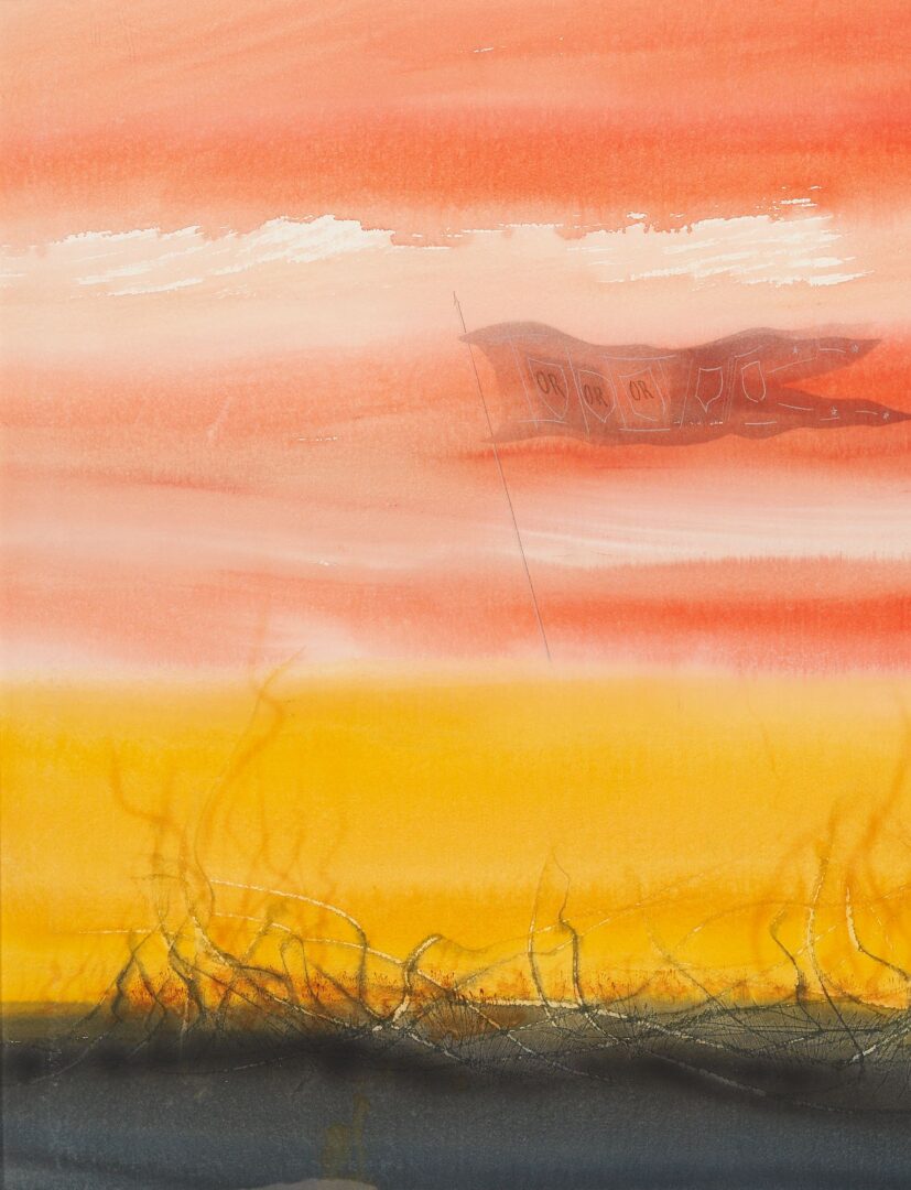 Lot 1074: Pr. Richard Clarke Surrealist W/C Paintings
