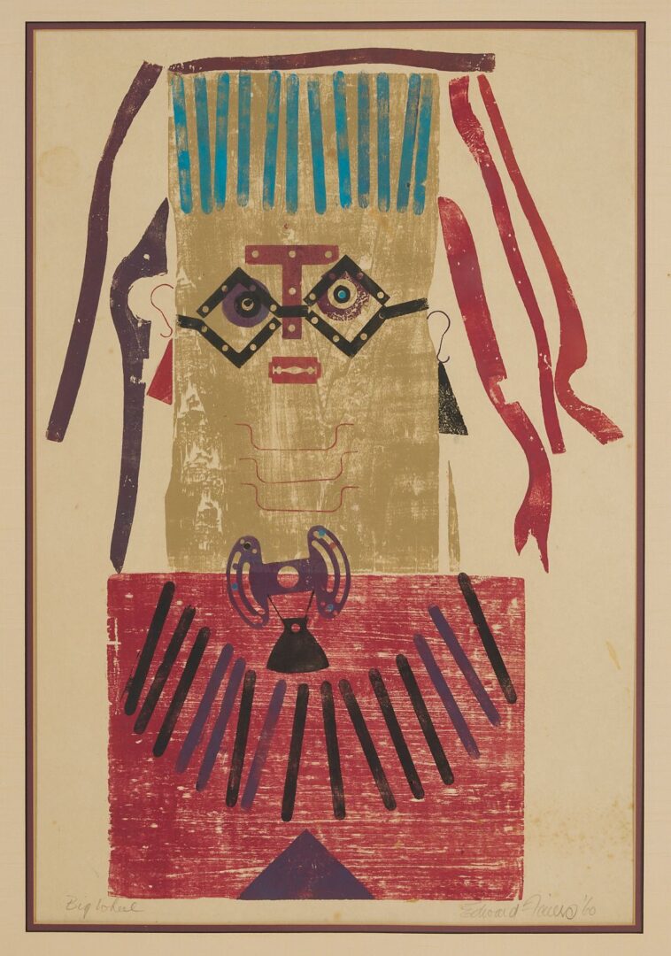 Lot 1077: Ted Faiers Woodcut, Big Wheel