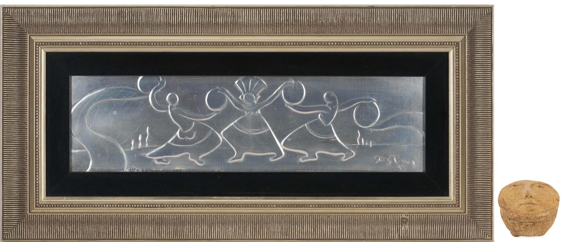 Lot 1079: Greg Ridley Plaque plus Small Olen Bryant Sound Sculpture (2 pcs)
