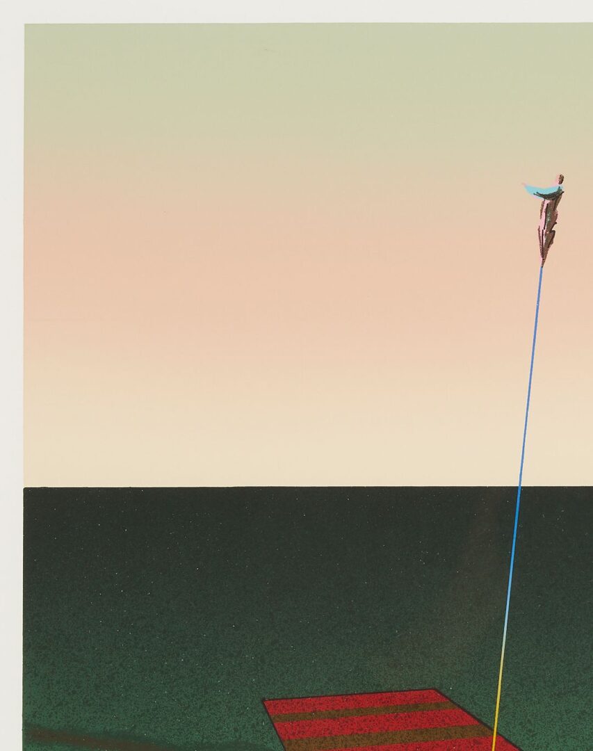 Lot 1086: 3 Ali Cann-Clift Signed Surrealist Circus Serigraphs: Inside Out, Balancing, & Tent Show