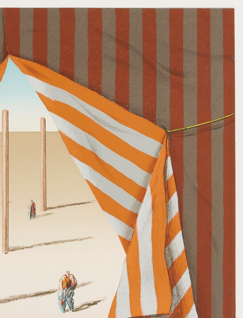 Lot 1086: 3 Ali Cann-Clift Signed Surrealist Circus Serigraphs: Inside Out, Balancing, & Tent Show