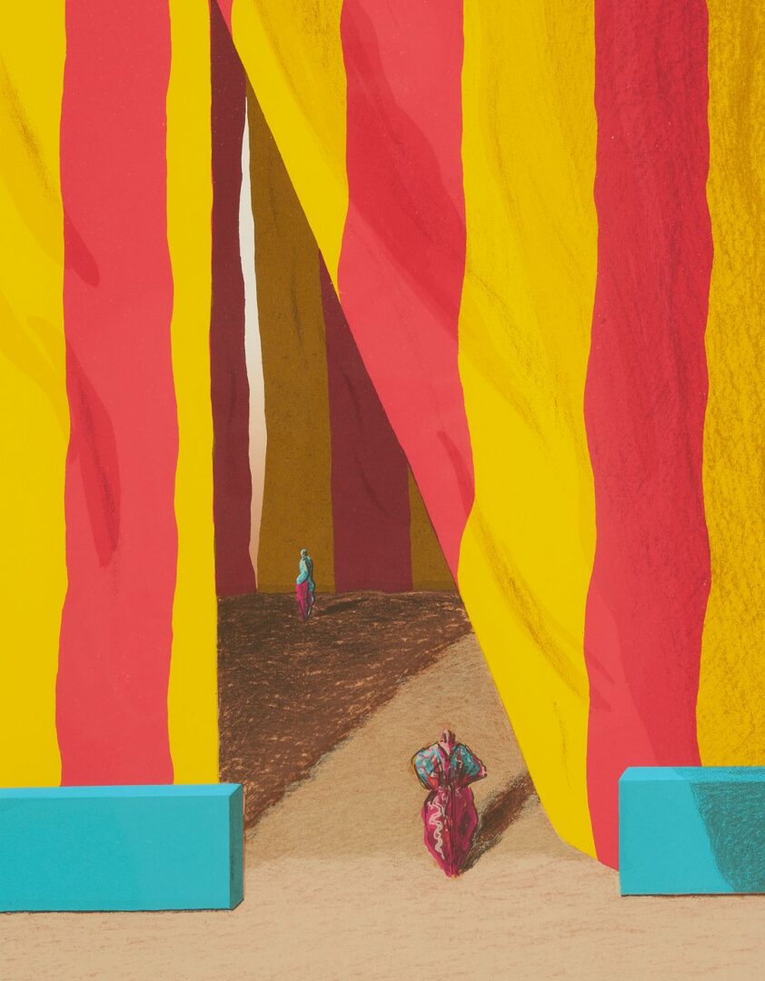 Lot 1087: 3 Ali Cann-Clift Signed Surrealist Circus Serigraphs: Silent Voices, Admit One, & Under Canvas