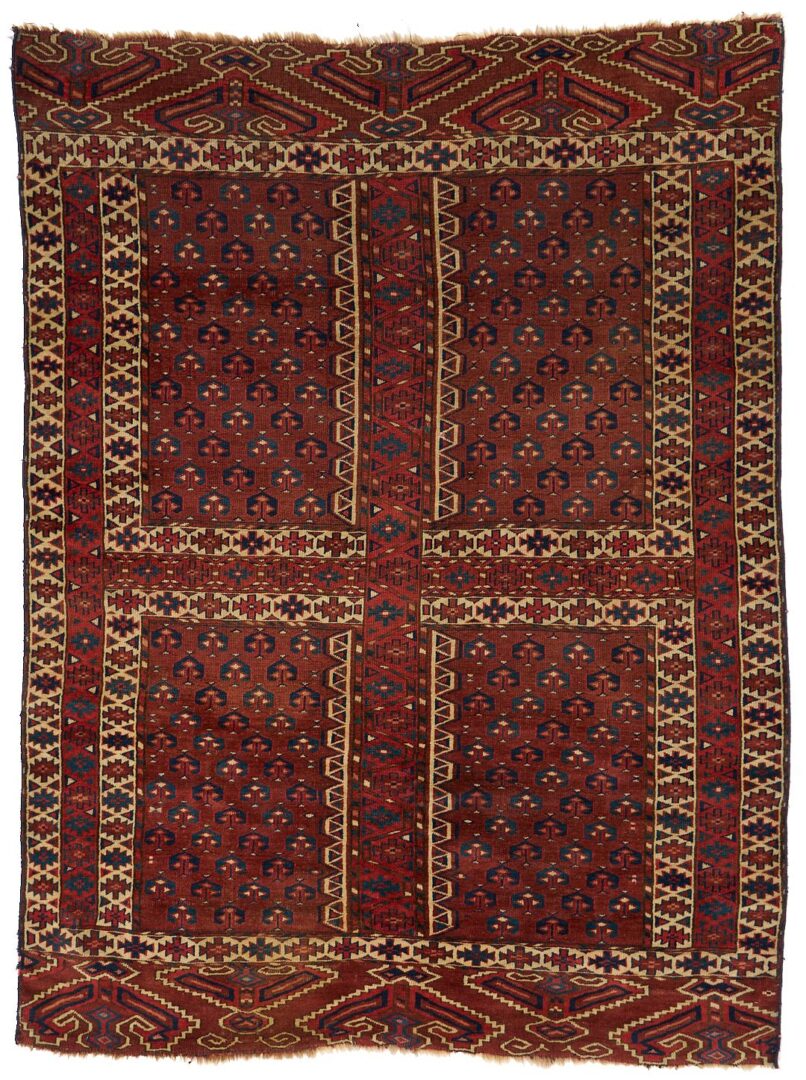 Lot 1092: Antique Yomud or Yomut Turkmen Ensi Rug