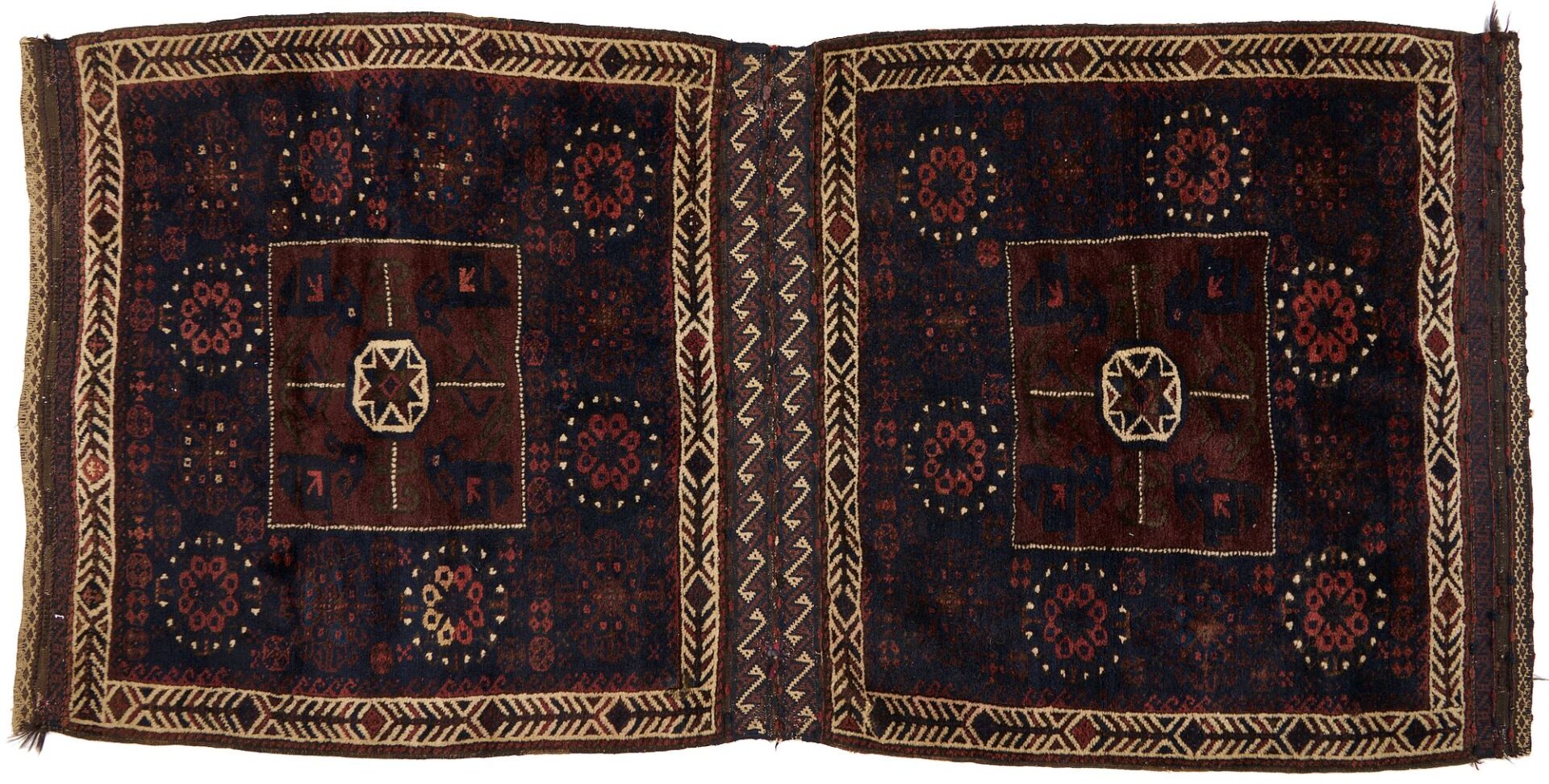 Lot 1093: 3 Antique Afghan Baluch Bags, incl Pair