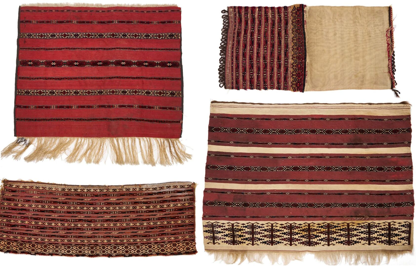 Lot 1097: 4 Antique Turkmen Tekke Torba Weavings