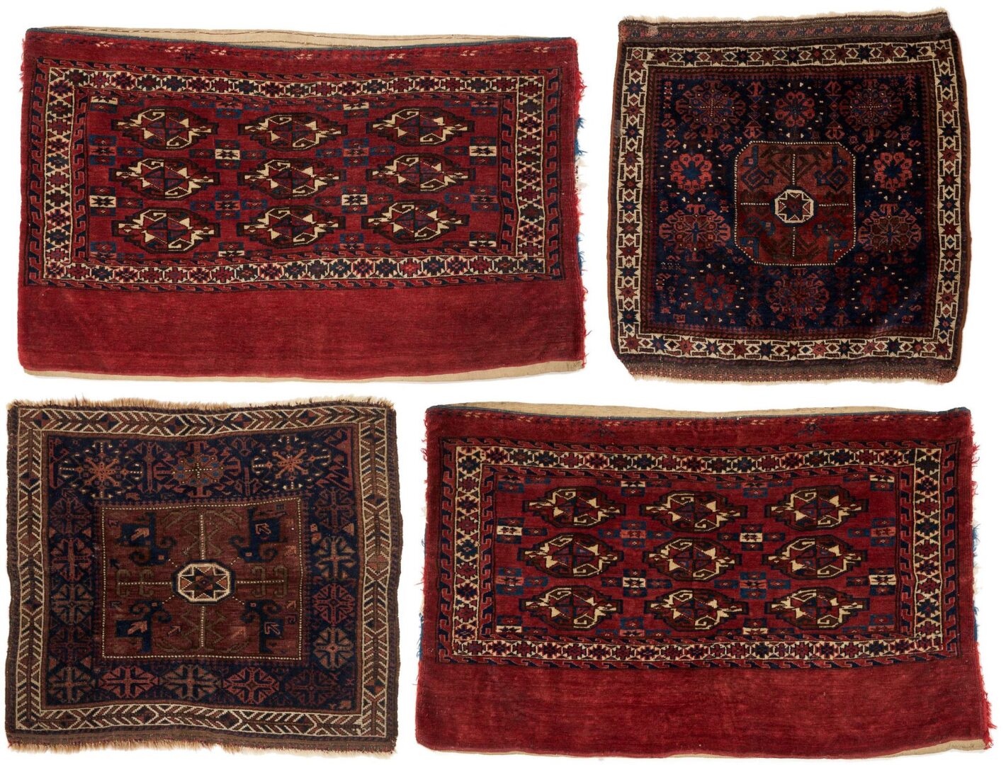 Lot 1099: Four Tribal Bag Face Weavings,  Baluch & Yomud