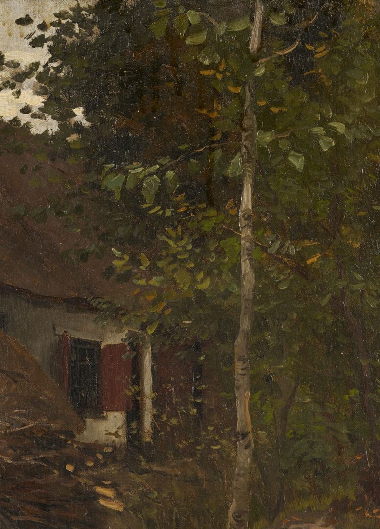 Lot 109: Willy Martens O/C Painting, Gathering Wood