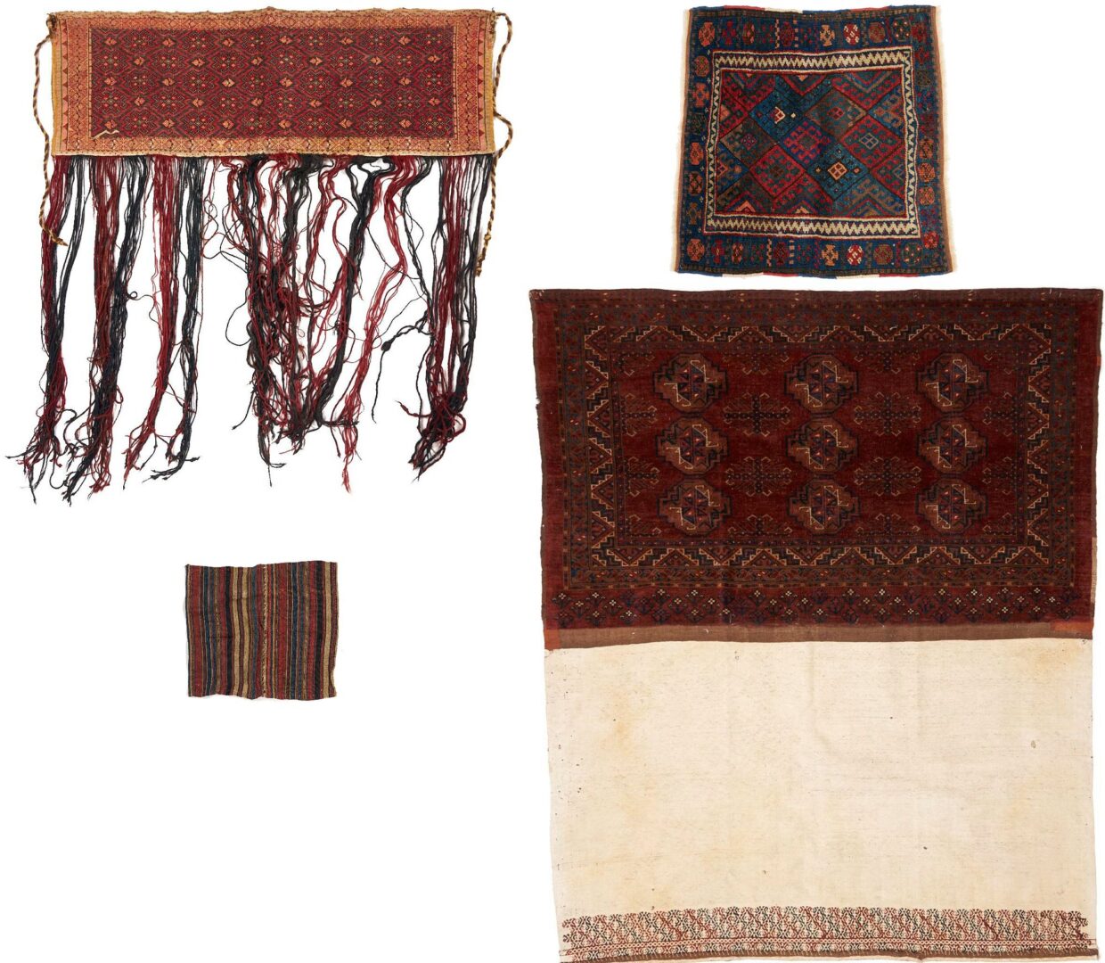 Lot 1100: 4 Antique Tribal Bags or Weavings
