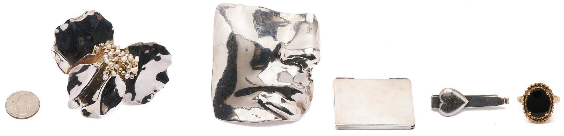 Lot 1103: 14K Onyx Ring plus 5 Sterling Items incl. Tiffany
