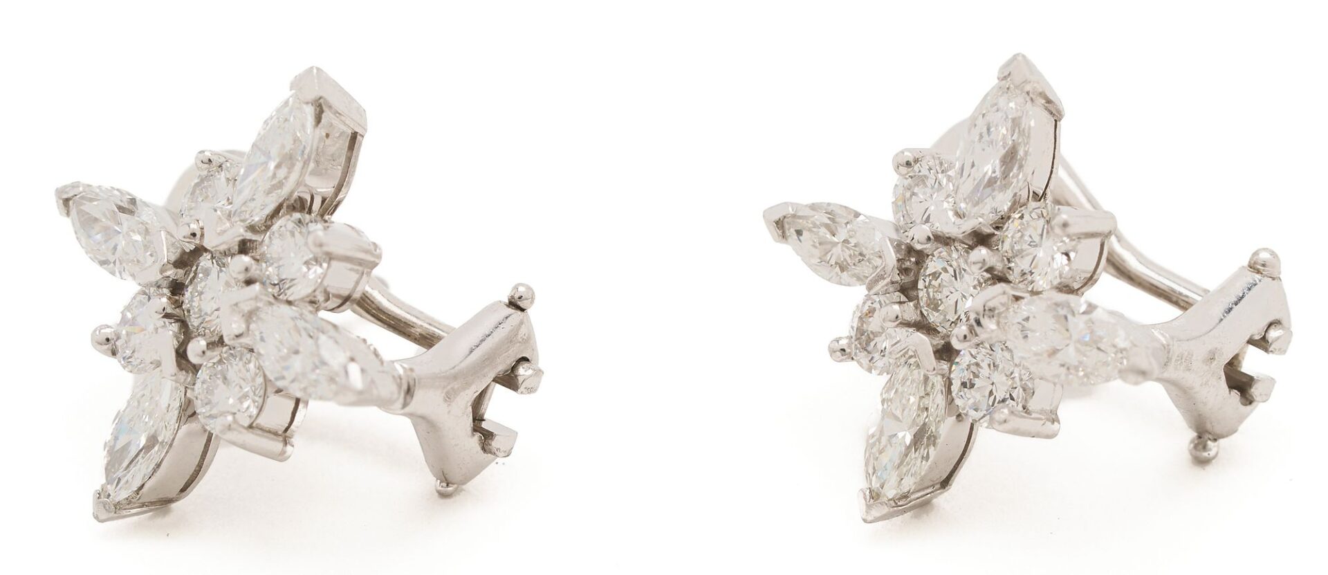 Lot 1105: Platinum & Diamond Earrings