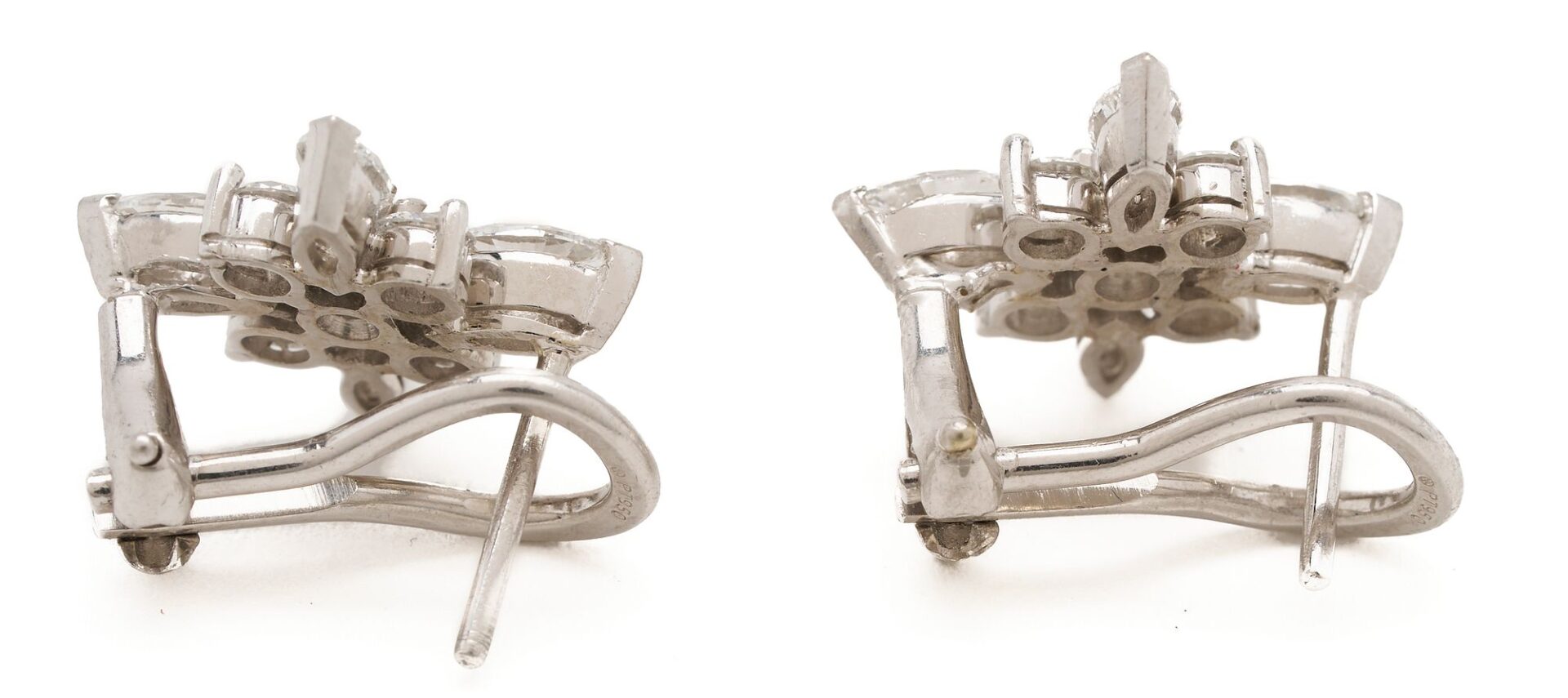 Lot 1105: Platinum & Diamond Earrings