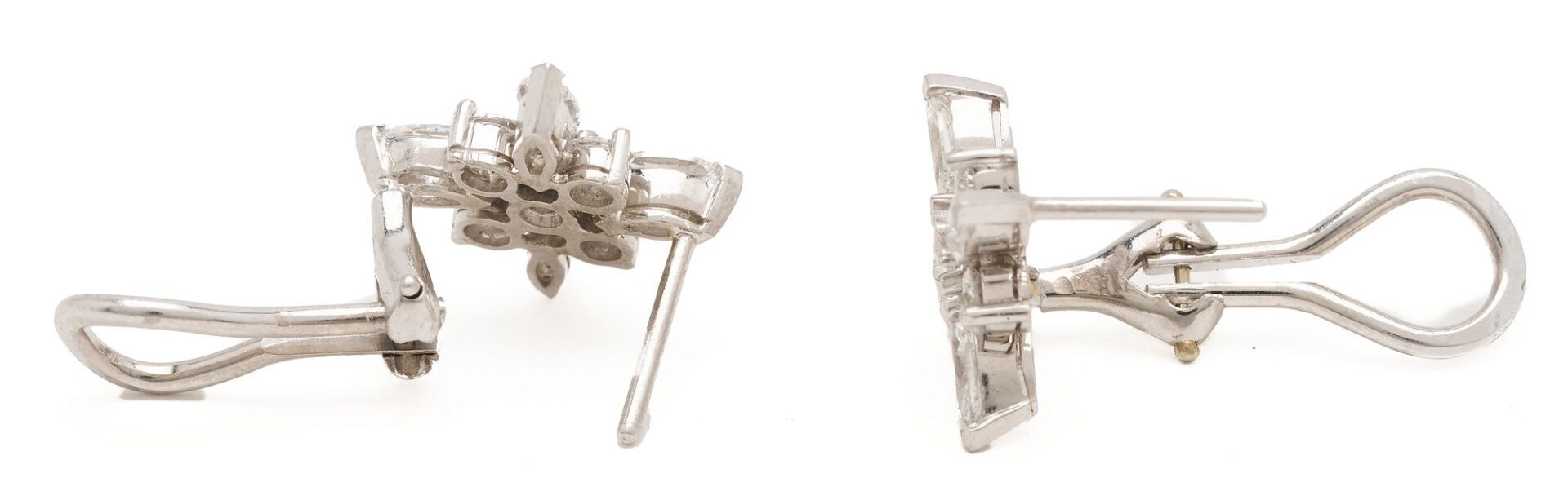 Lot 1105: Platinum & Diamond Earrings