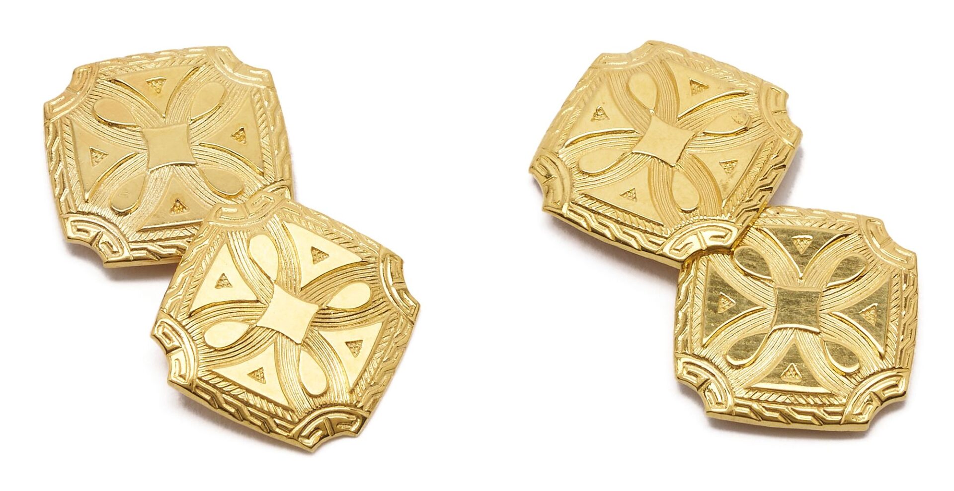 Lot 1106: 3 Pairs of Gold Cufflinks