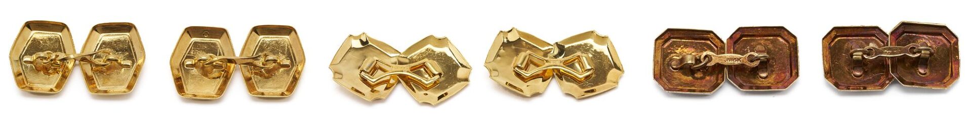 Lot 1106: 3 Pairs of Gold Cufflinks