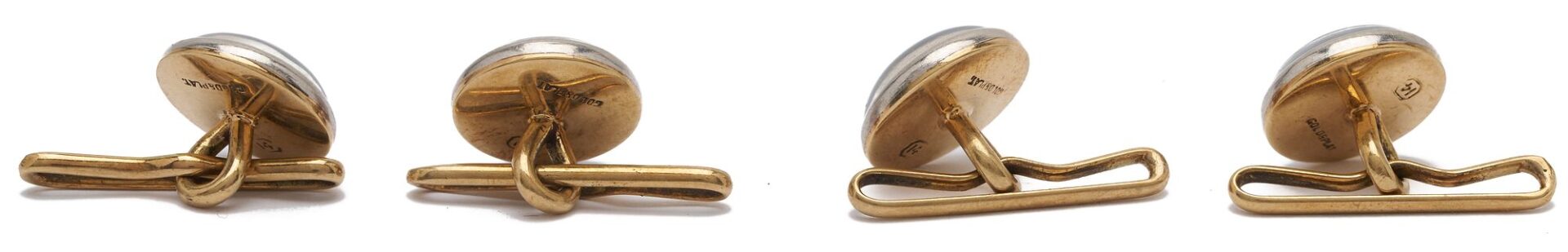 Lot 1107: 14K Gold, Platinum & Moonstone Dress Shirt Buttons