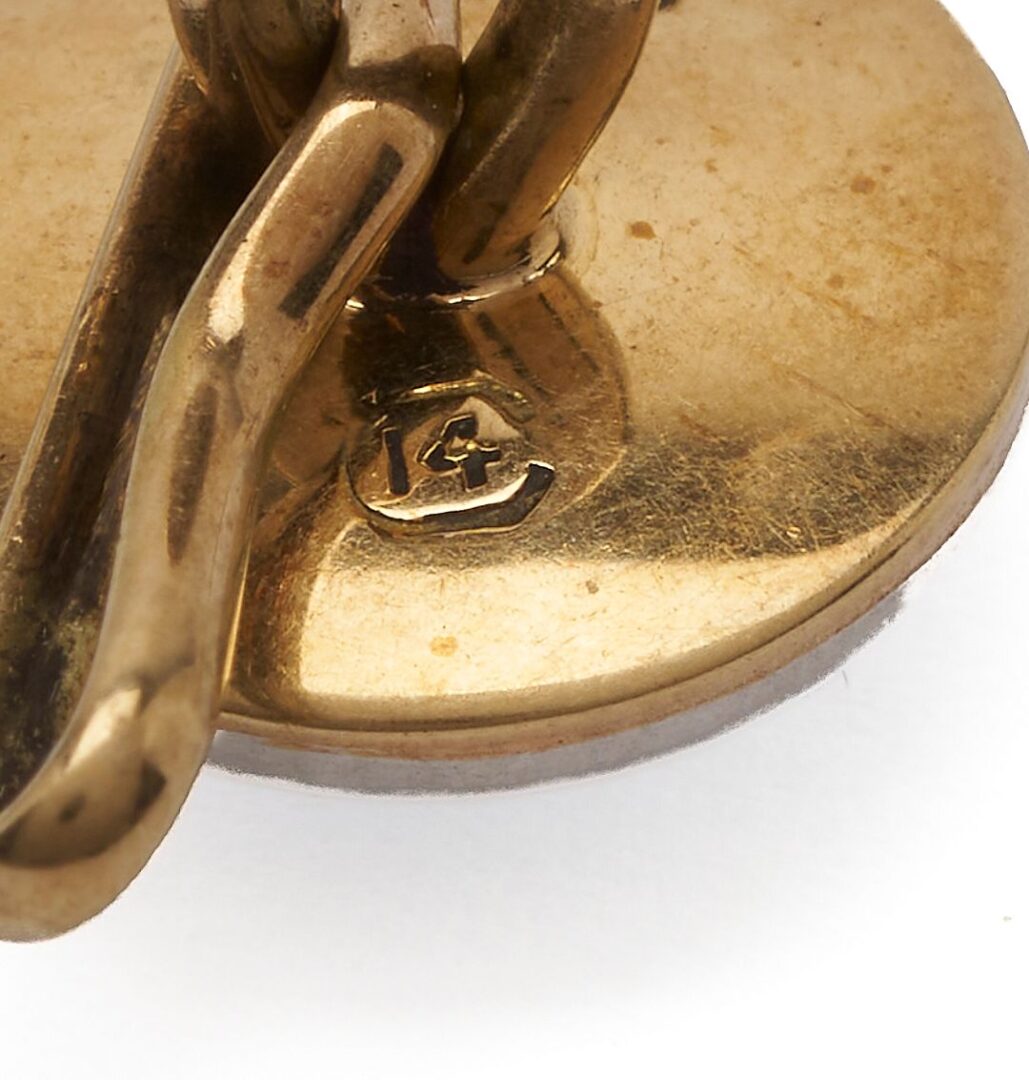 Lot 1107: 14K Gold, Platinum & Moonstone Dress Shirt Buttons