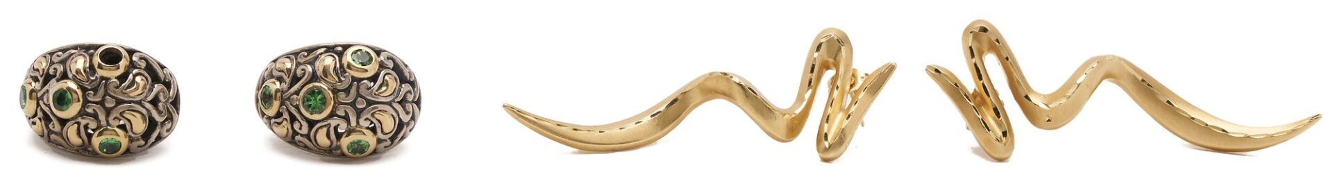 Lot 1109: 2 Pairs of Designer Gold & Silver Earrings