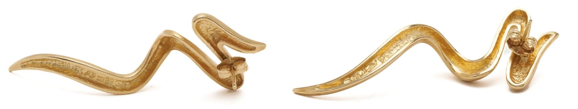 Lot 1109: 2 Pairs of Designer Gold & Silver Earrings