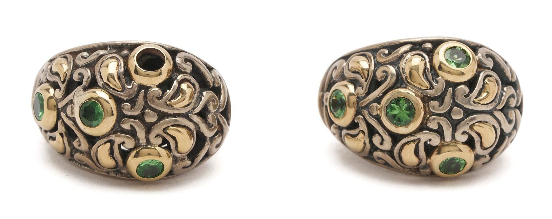 Lot 1109: 2 Pairs of Designer Gold & Silver Earrings