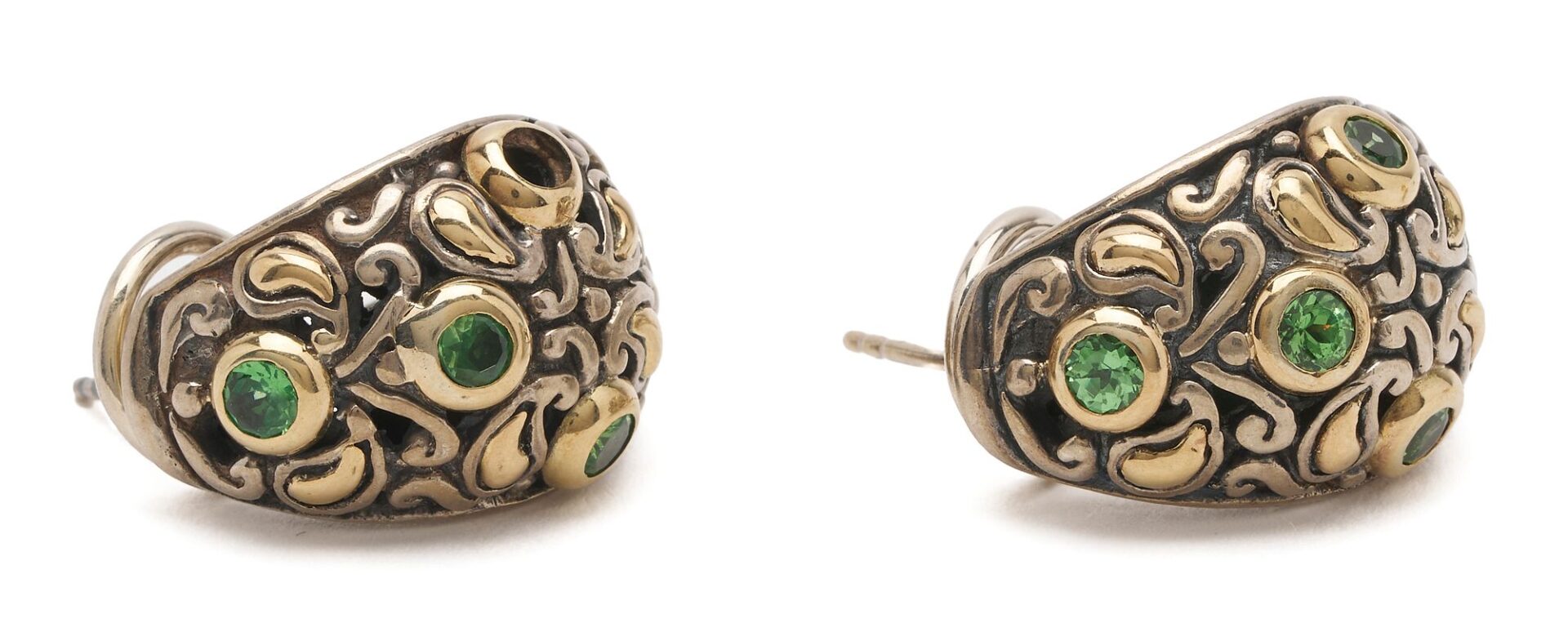 Lot 1109: 2 Pairs of Designer Gold & Silver Earrings