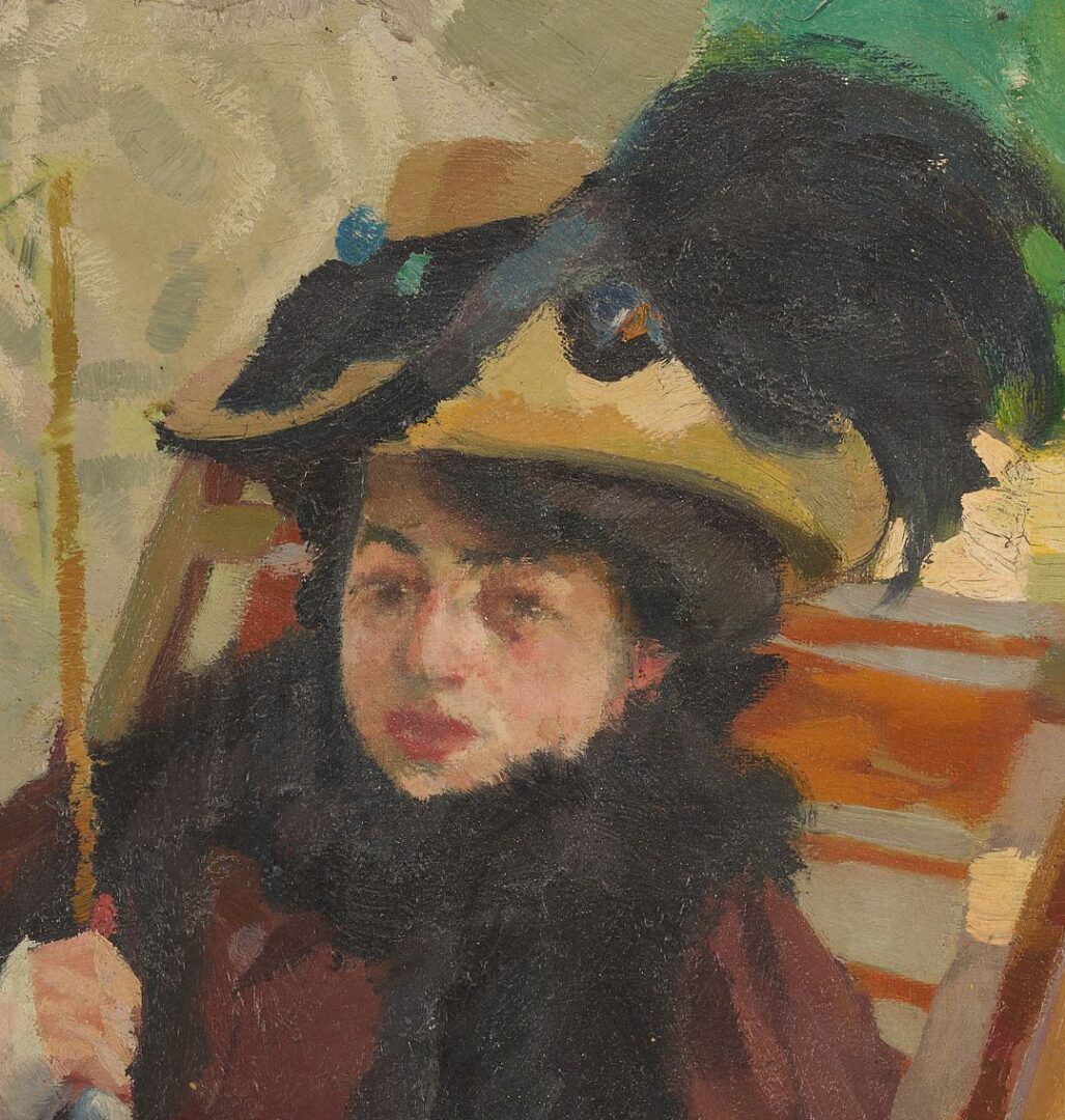 Lot 110: Edward Alfred Cucuel O/C Lady w/ a Parasol