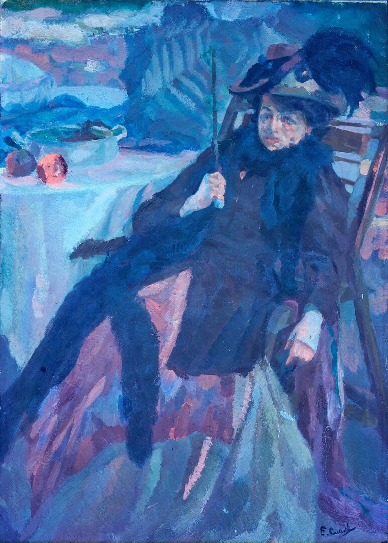 Lot 110: Edward Alfred Cucuel O/C Lady w/ a Parasol