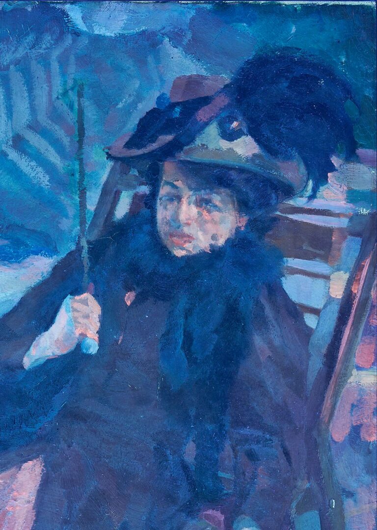 Lot 110: Edward Alfred Cucuel O/C Lady w/ a Parasol