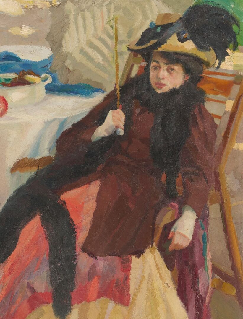 Lot 110: Edward Alfred Cucuel O/C Lady w/ a Parasol