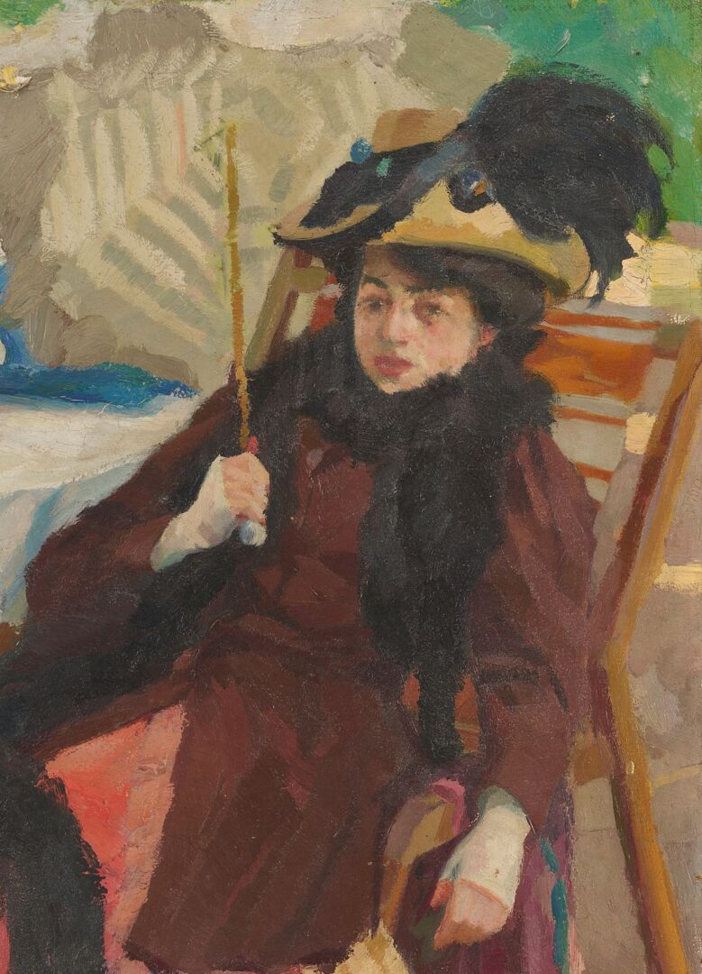 Lot 110: Edward Alfred Cucuel O/C Lady w/ a Parasol