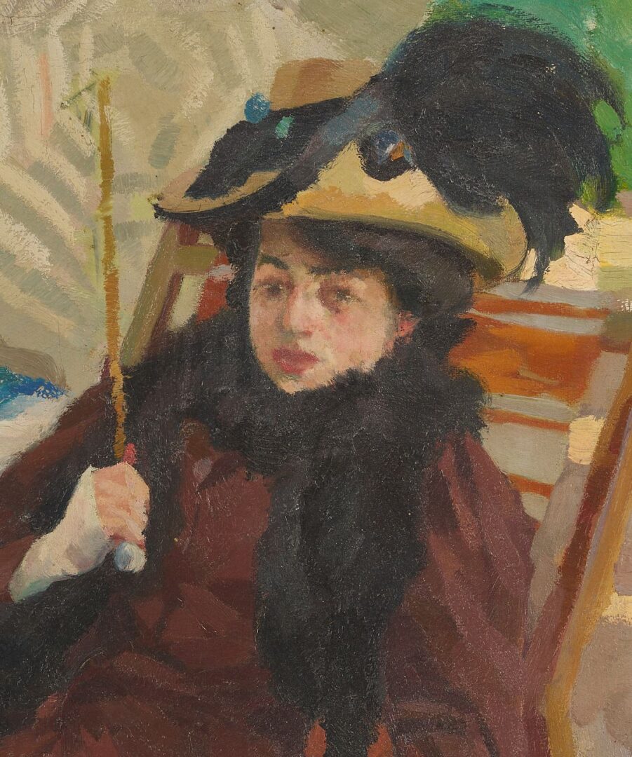 Lot 110: Edward Alfred Cucuel O/C Lady w/ a Parasol