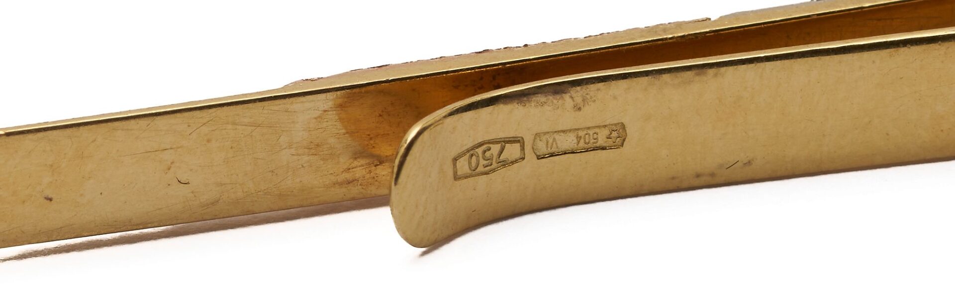 Lot 1113: 3 Gold Accessories incl. Tie Clip & Pins