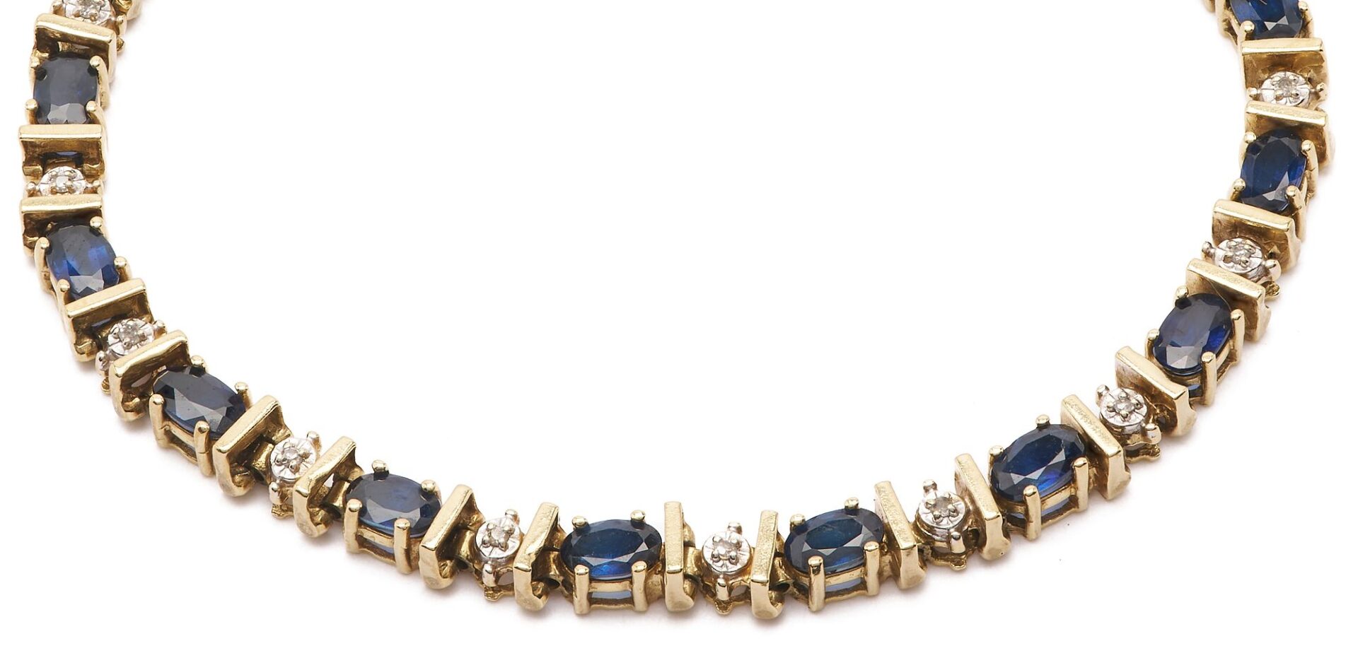 Lot 1115: 14K Gold, Sapphire, & Diamond Bracelet