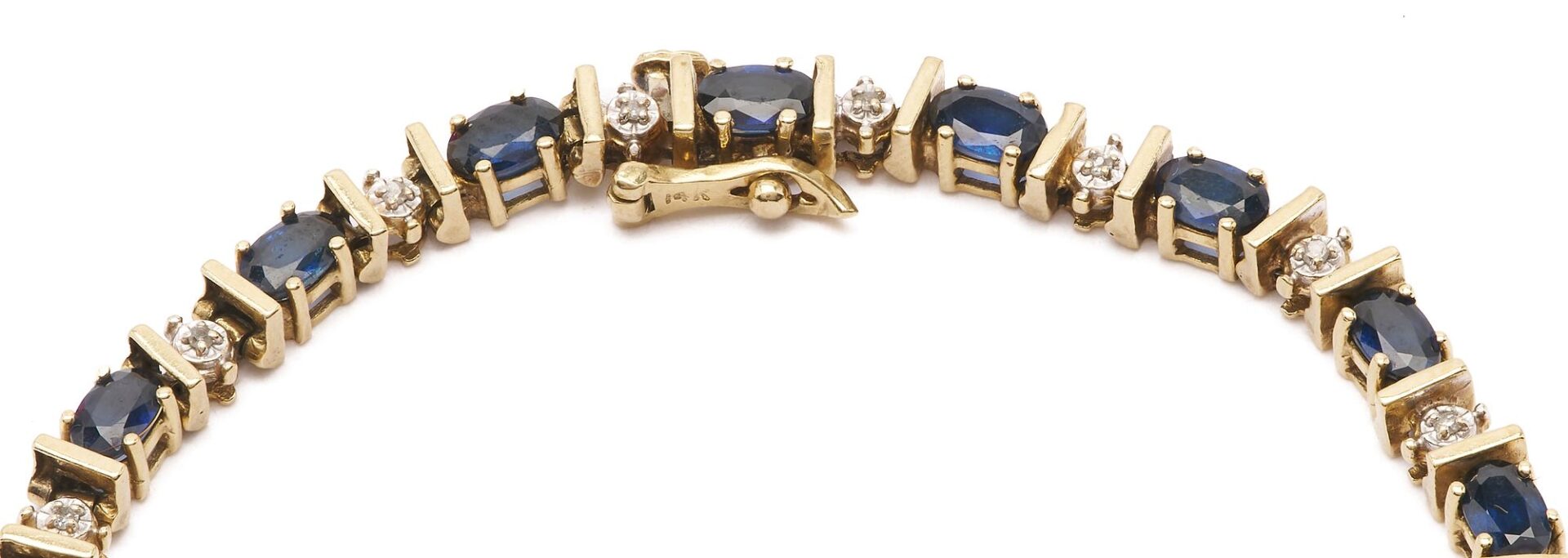 Lot 1115: 14K Gold, Sapphire, & Diamond Bracelet