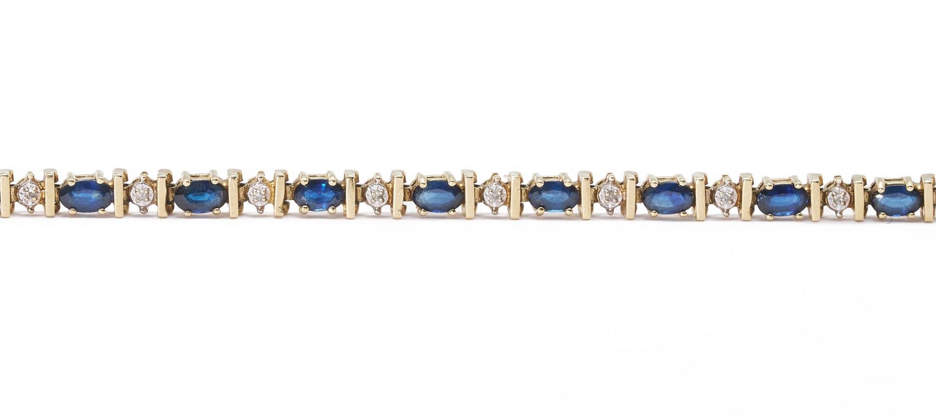 Lot 1115: 14K Gold, Sapphire, & Diamond Bracelet