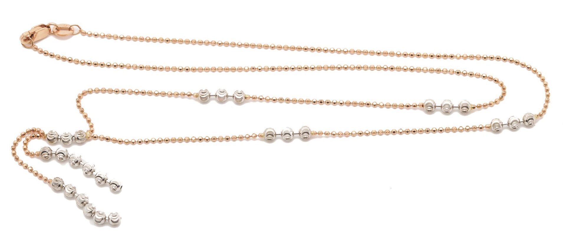 Lot 1119: 2 14K Gold Diamond Necklaces & Earrings