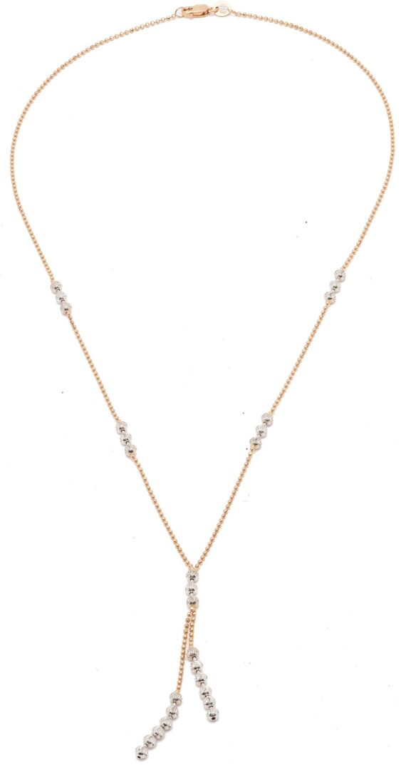Lot 1119: 2 14K Gold Diamond Necklaces & Earrings
