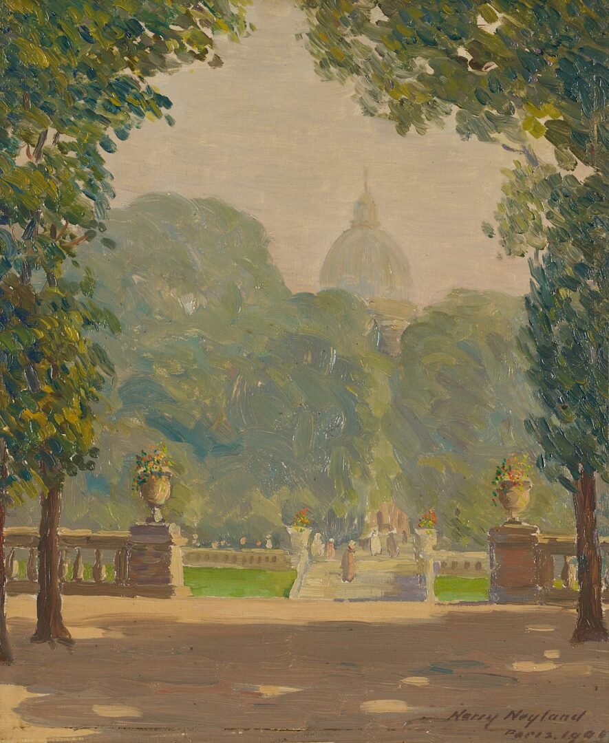 Lot 111: Harry Neyland O/C Landscape Painting, Paris