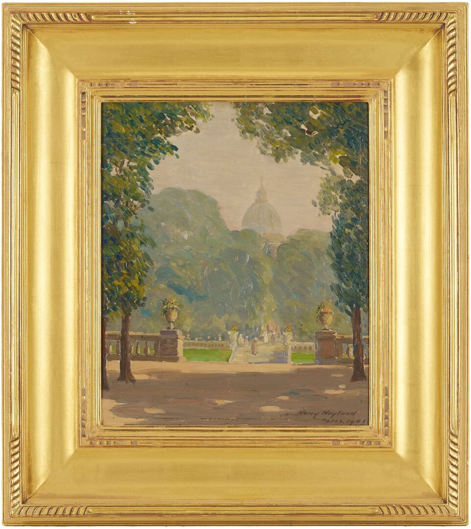 Lot 111: Harry Neyland O/C Landscape Painting, Paris