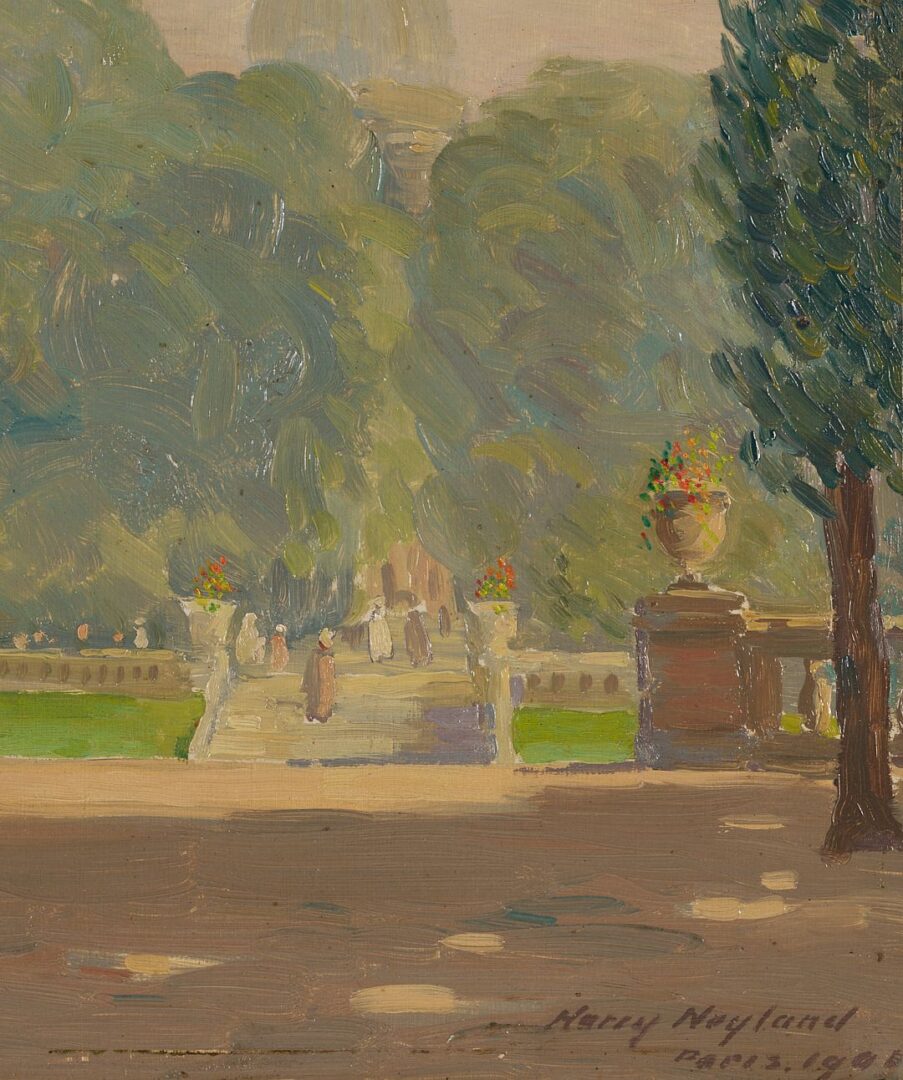 Lot 111: Harry Neyland O/C Landscape Painting, Paris