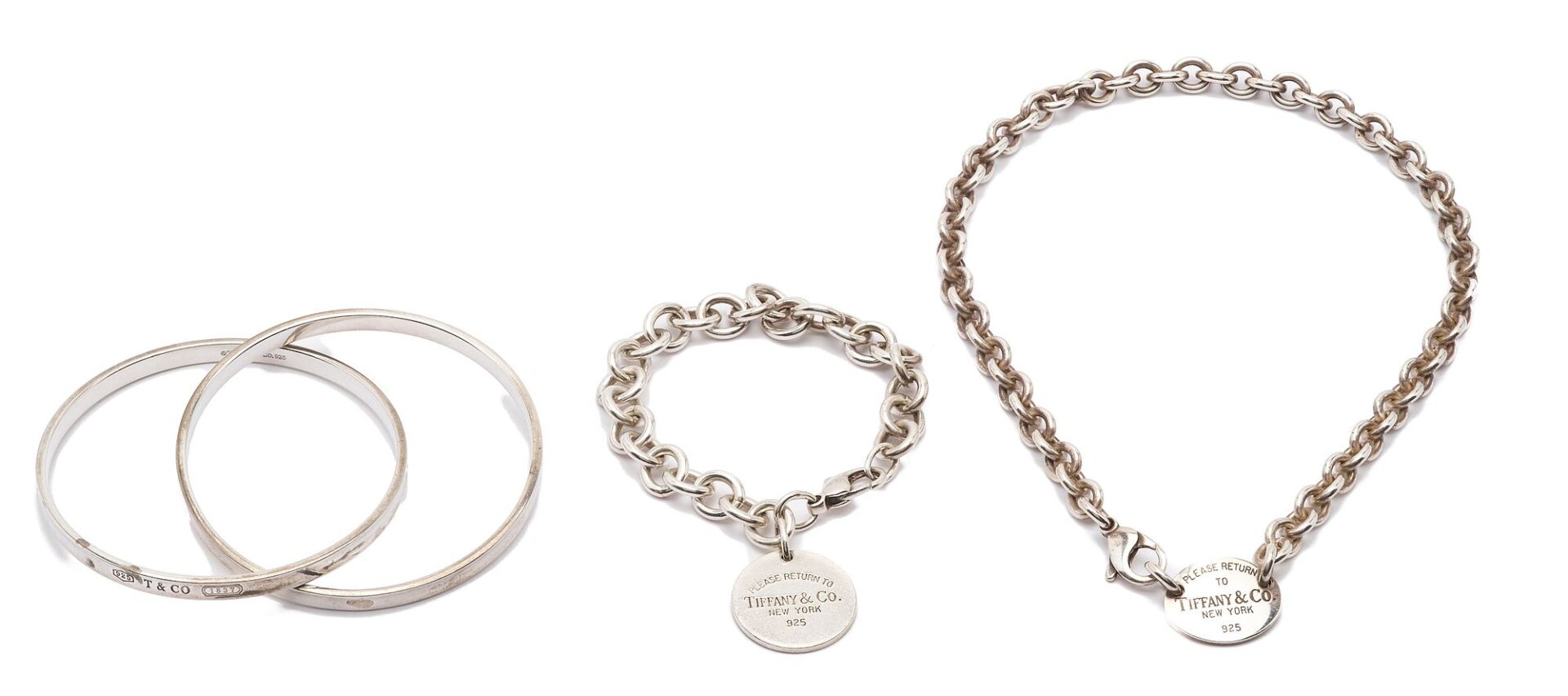Lot 1121: 3 Tiffany Sterling Silver Jewelry Items